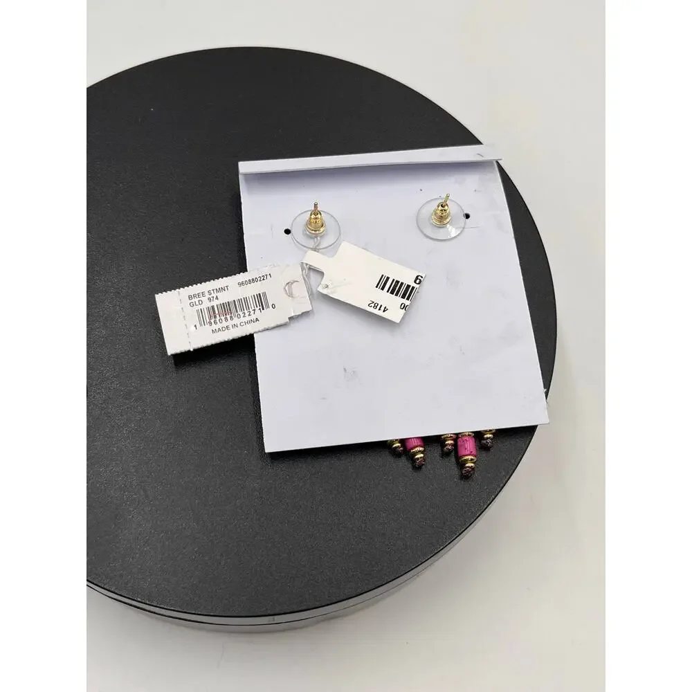 Kendra Scott‎ Bree Gold Teal Purple Orchid Stone Bead statement Earrings